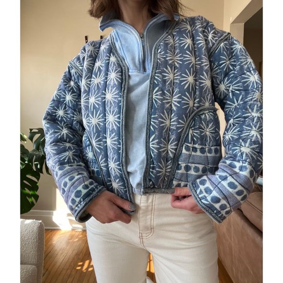 Free People Sweaters - NWT Free People Kara Quilted Cardi / Pacific Combo